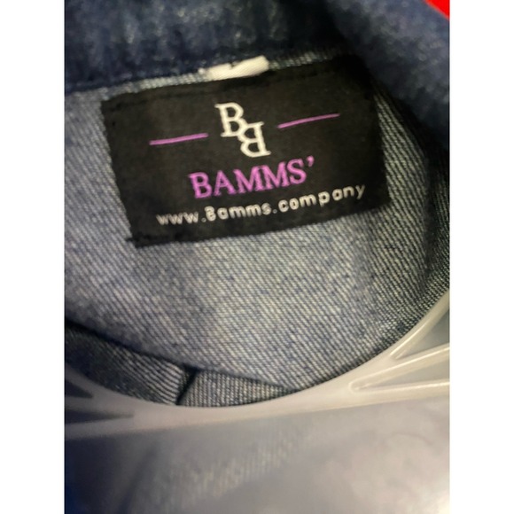 Bamms ARTSY DOUBLE SLIT HALTER DENIM MAXI Large - Picture 3 of 7